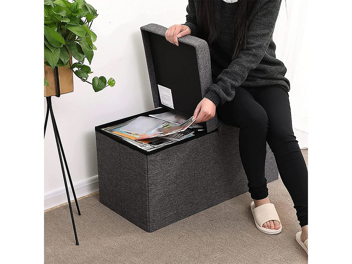 Pudełko do przechowywania z 2-stronną składaną pokrywą - dł. 76 cm