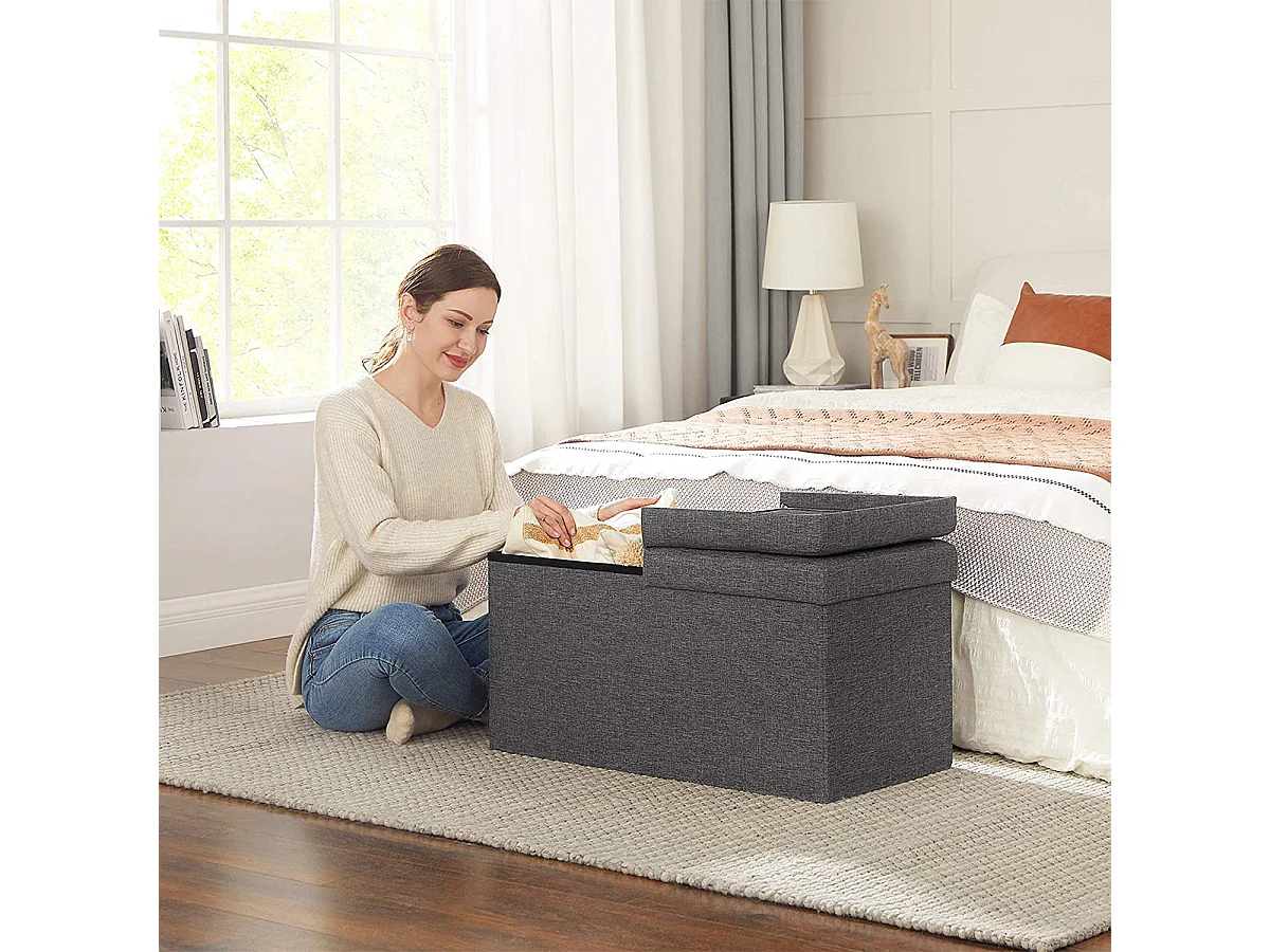 Pudełko do przechowywania z 2-stronną składaną pokrywą - dł. 76 cm