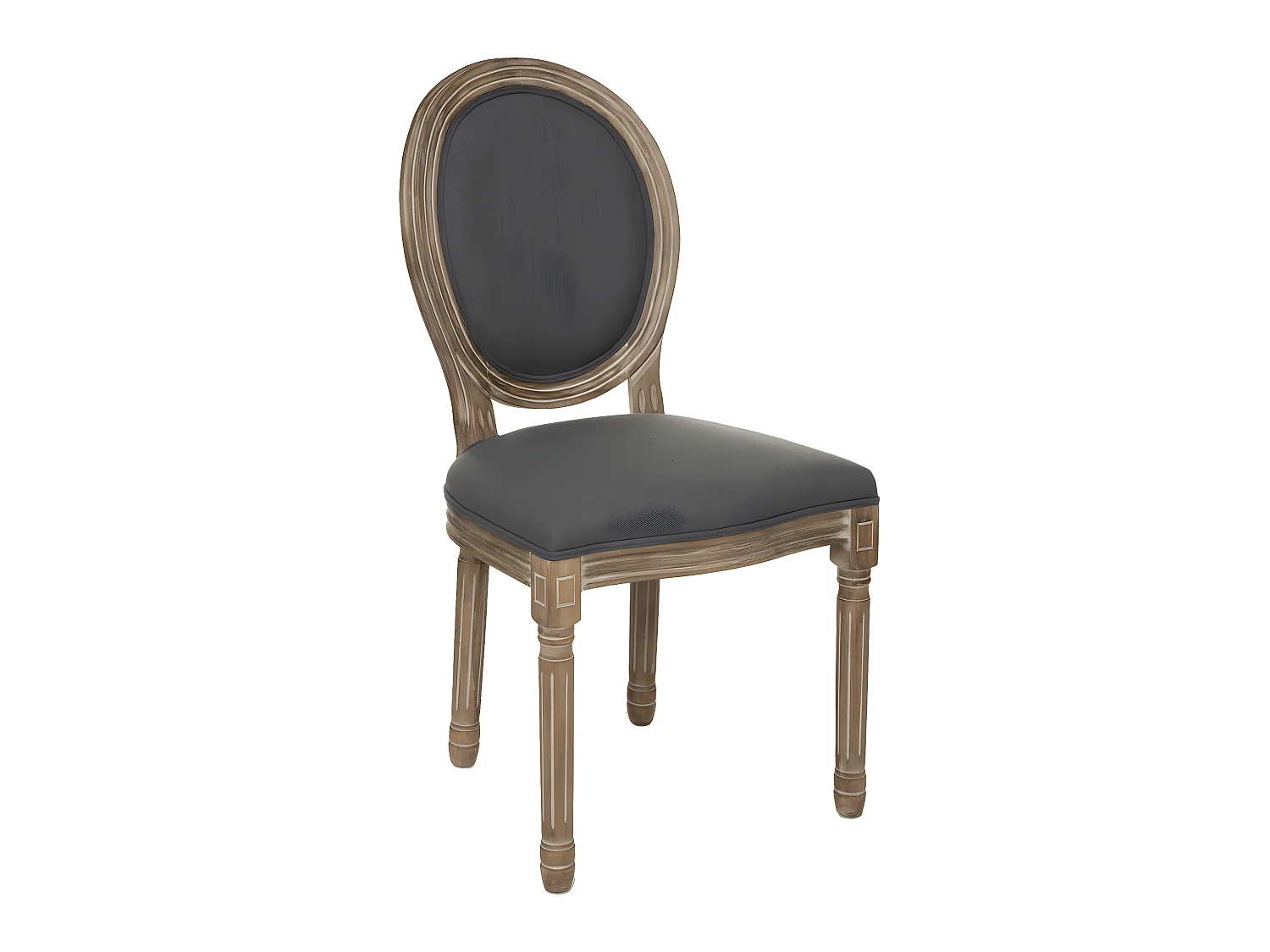 Chaise de table Gris foncé et pieds en Bois d'Hévéa