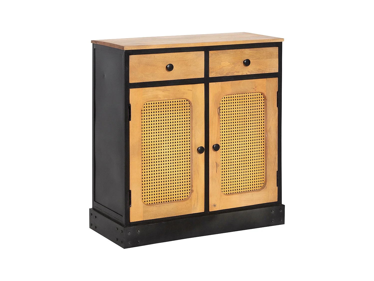 Buffet en bois de manguier et cannage Ezra