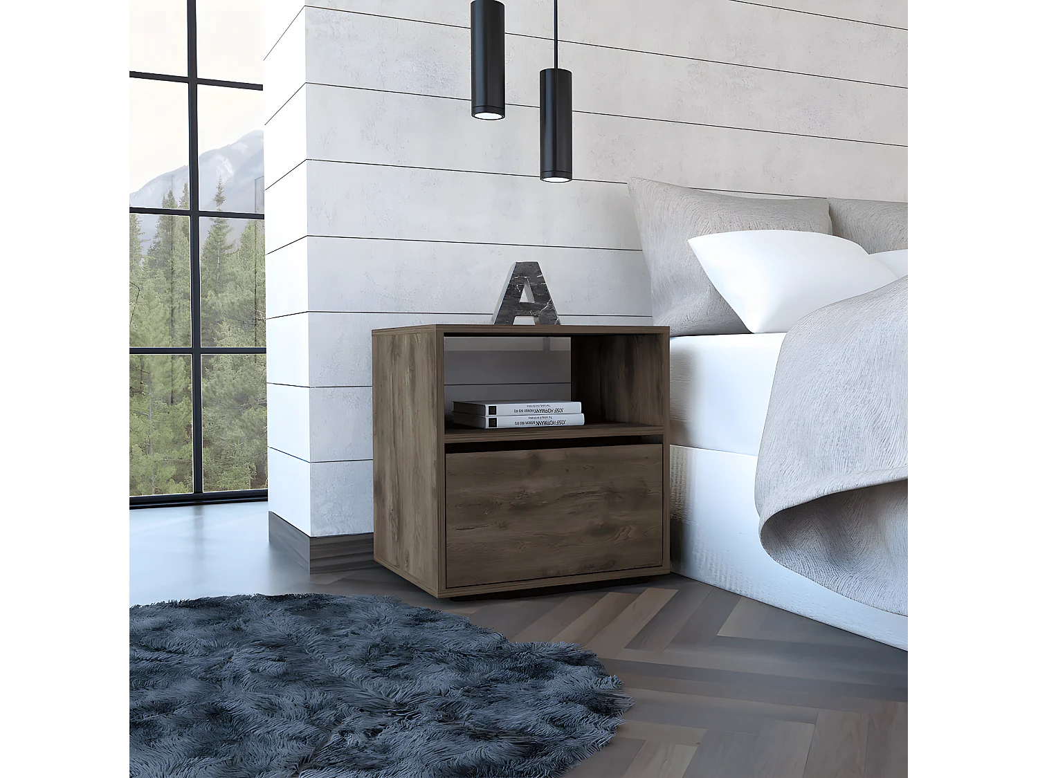 Mesa de Noche Galanto, con una puerta 52CM A X 50CM L X 40CM P Bellota