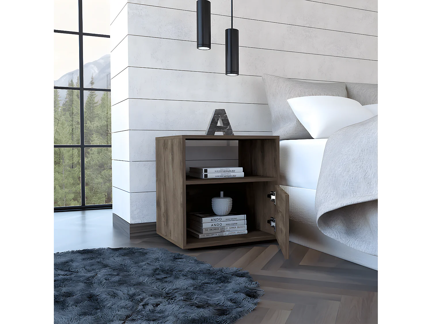 Mesa de Noche Galanto, con una puerta 52CM A X 50CM L X 40CM P Bellota