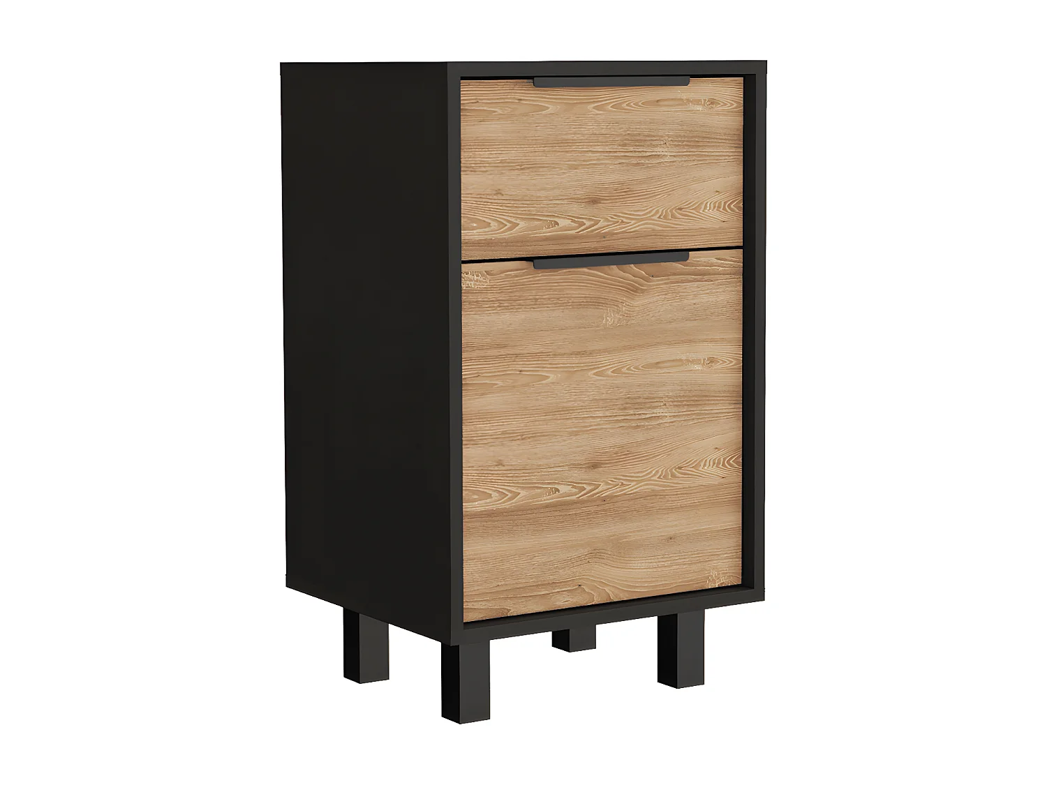 Comodino Kaia Z, con un cassetto 41,2CM L X 36,3CM P X 70CM L X 70CM H Nero / Miele