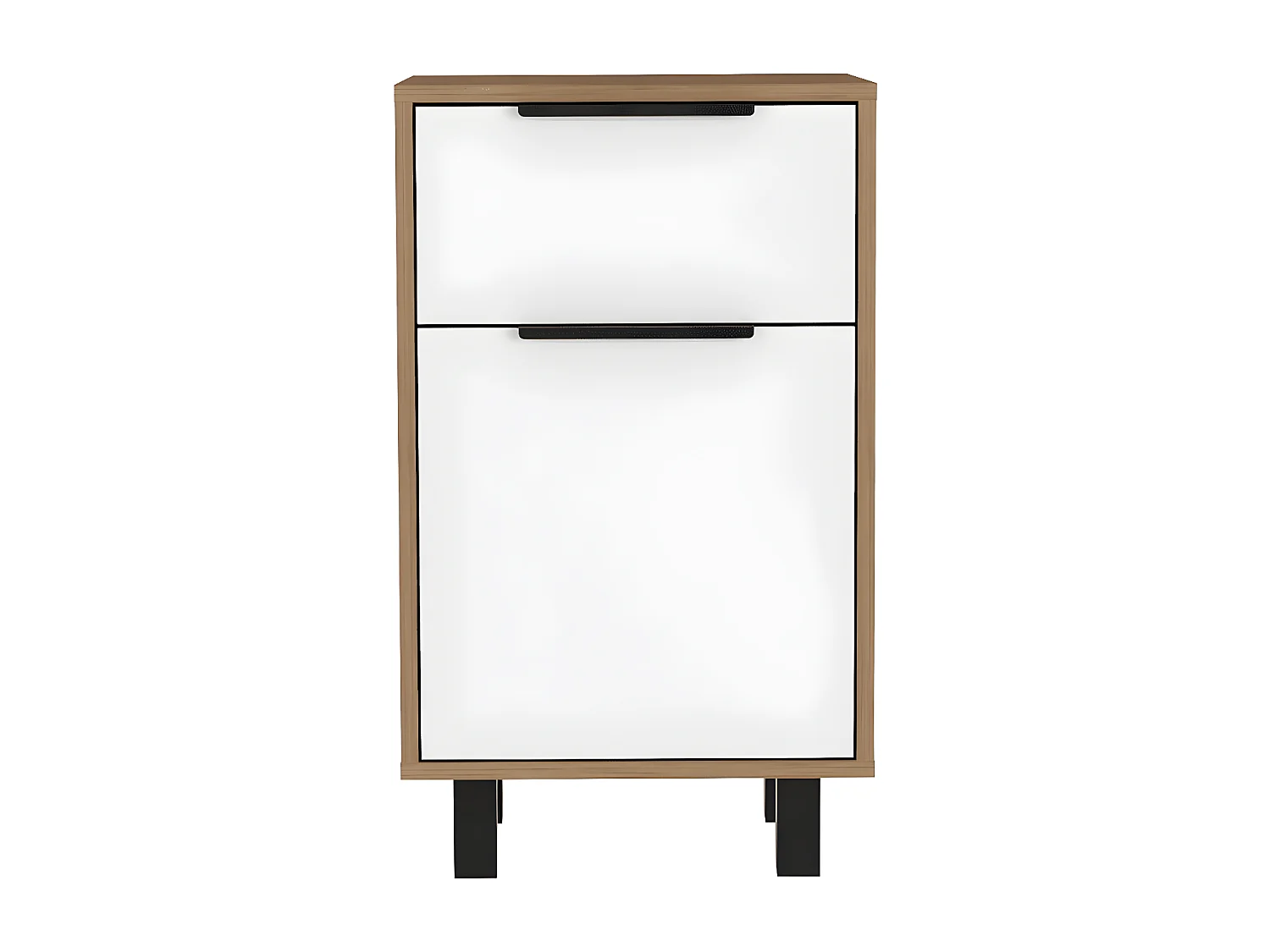 Mesa de noche Kaia Z, con un cajón 41.2CM L X 36.3CM D X70CM A Miel / Blanco