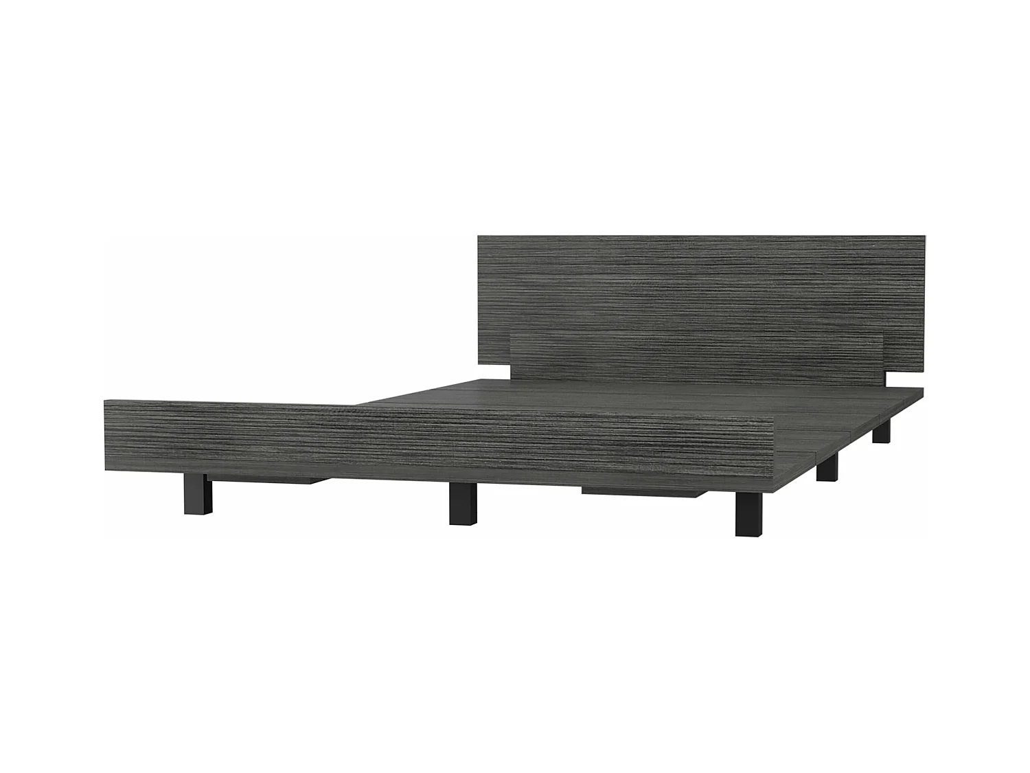 Cadre de lit simple kaia, 51,6 cm à x 212,5 cm P x 120 cm L, gris