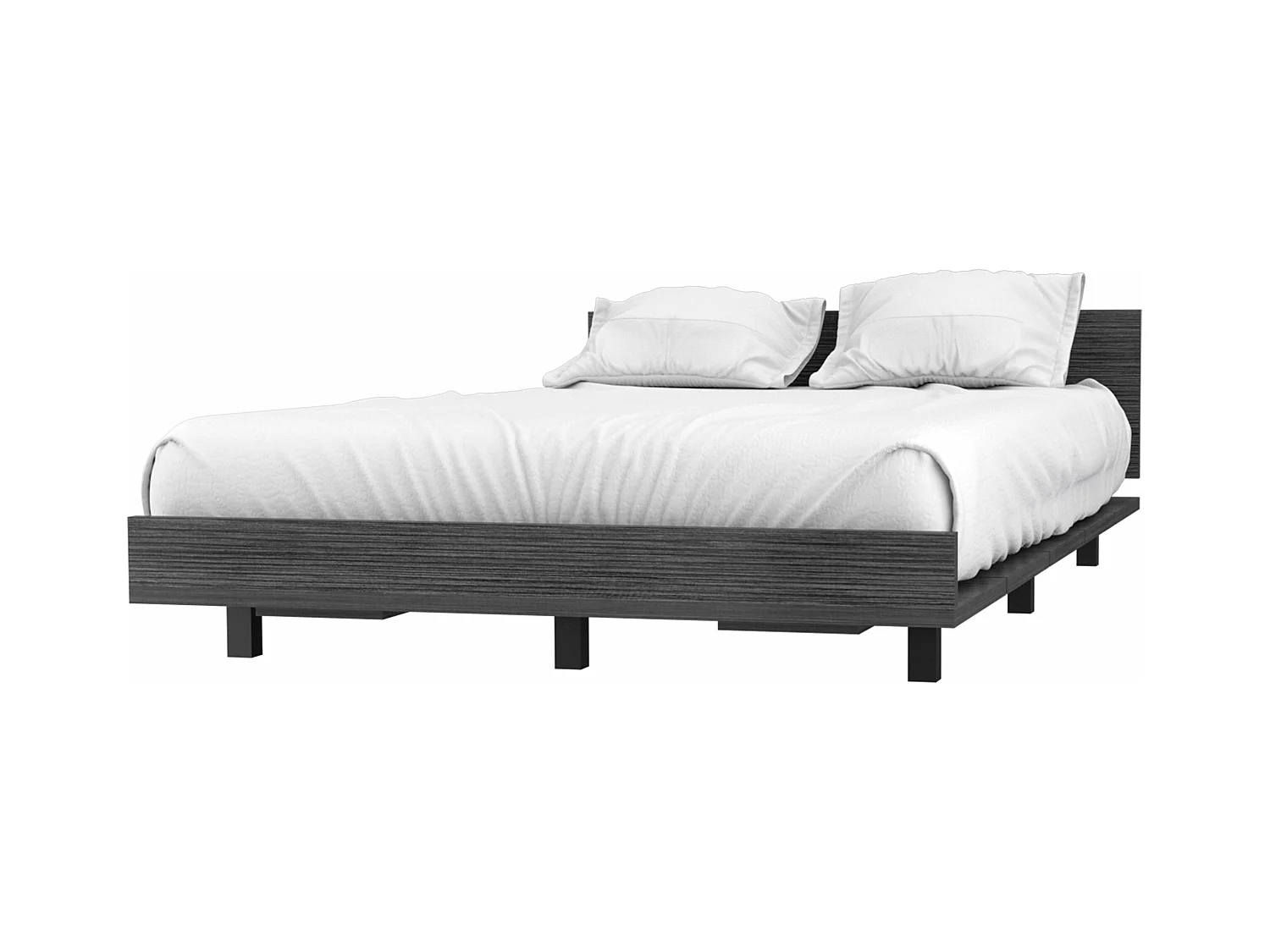 Cadre de lit simple kaia, 51,6 cm à x 212,5 cm P x 120 cm L, gris