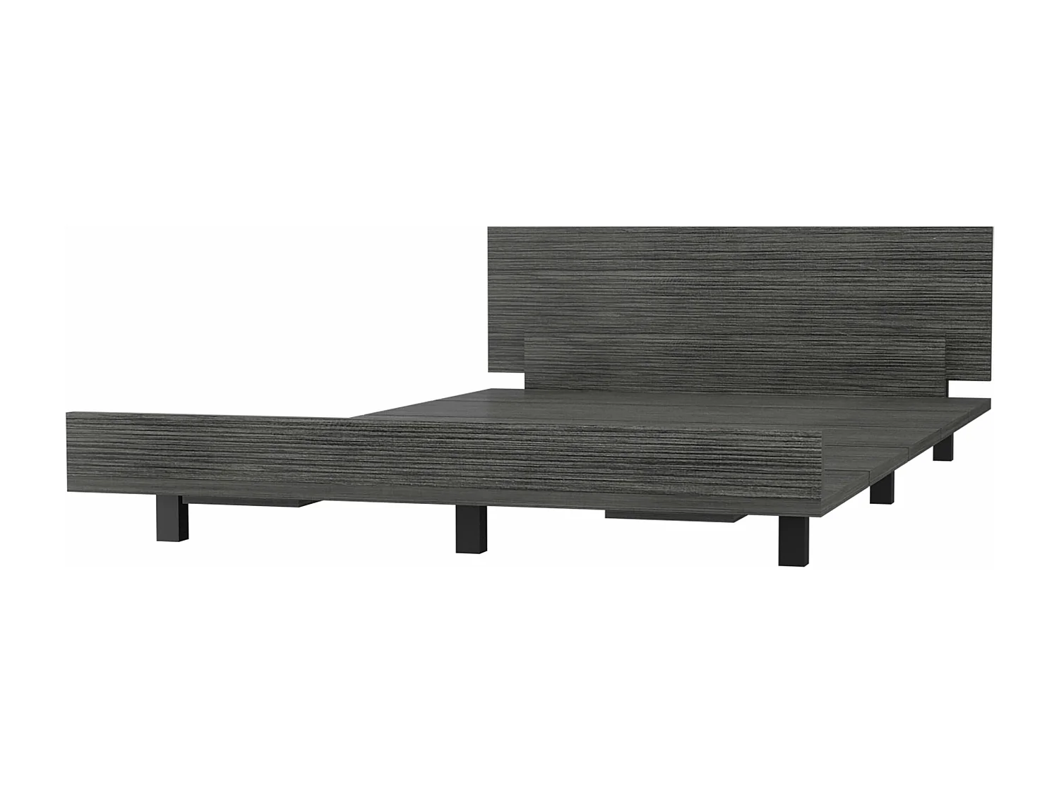 Cadre de lit simple kaia, 51,6 cm à x 212,5 cm P x 120 cm L, gris