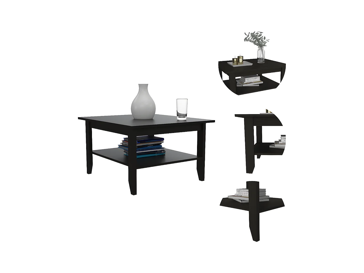 Tavolino Essential, con ripiano 45CM L X 80CM A X 70CM P Nero