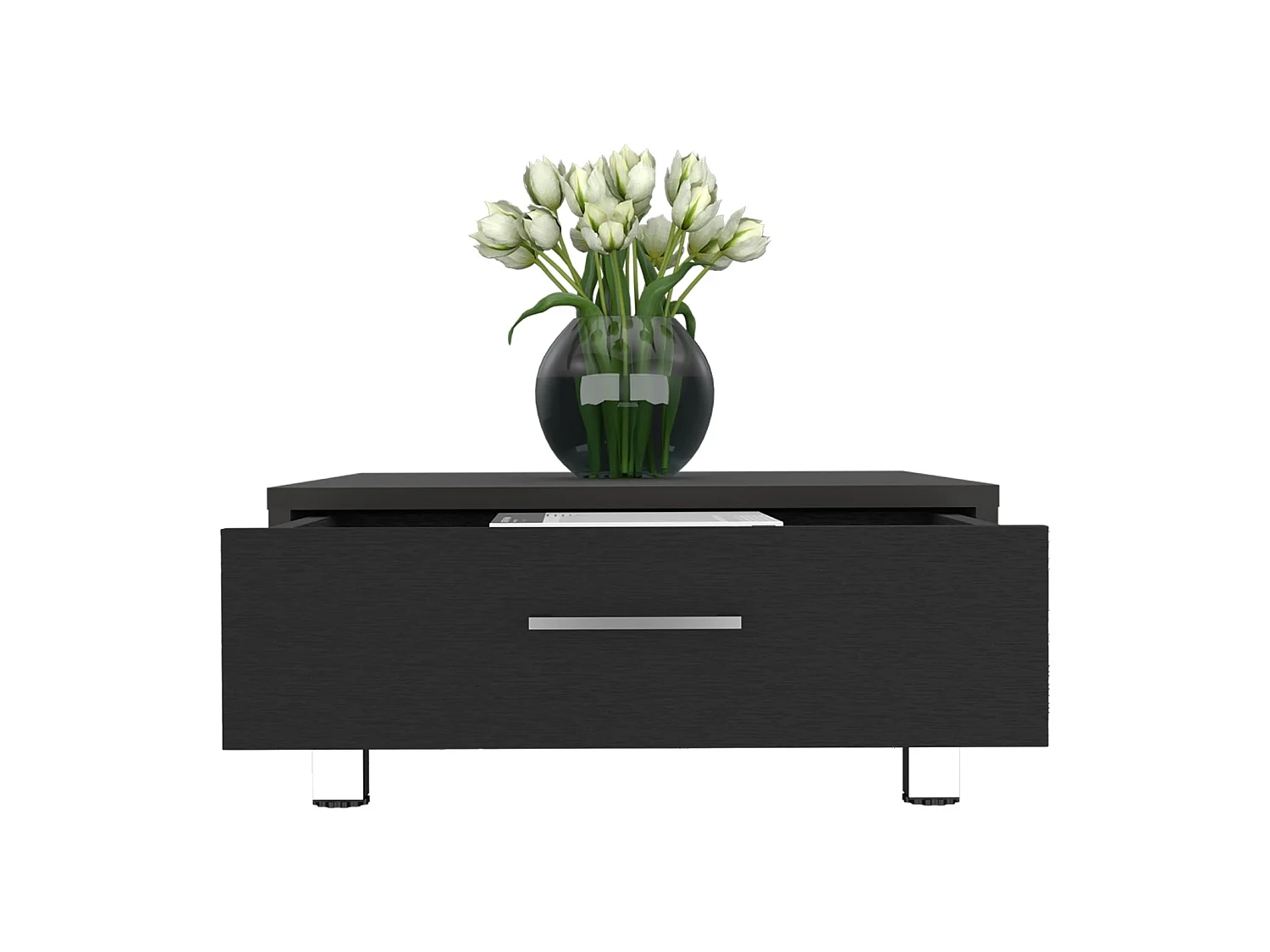 Table basse Beijing de 60 cm avec 1 tiroir, wengé
