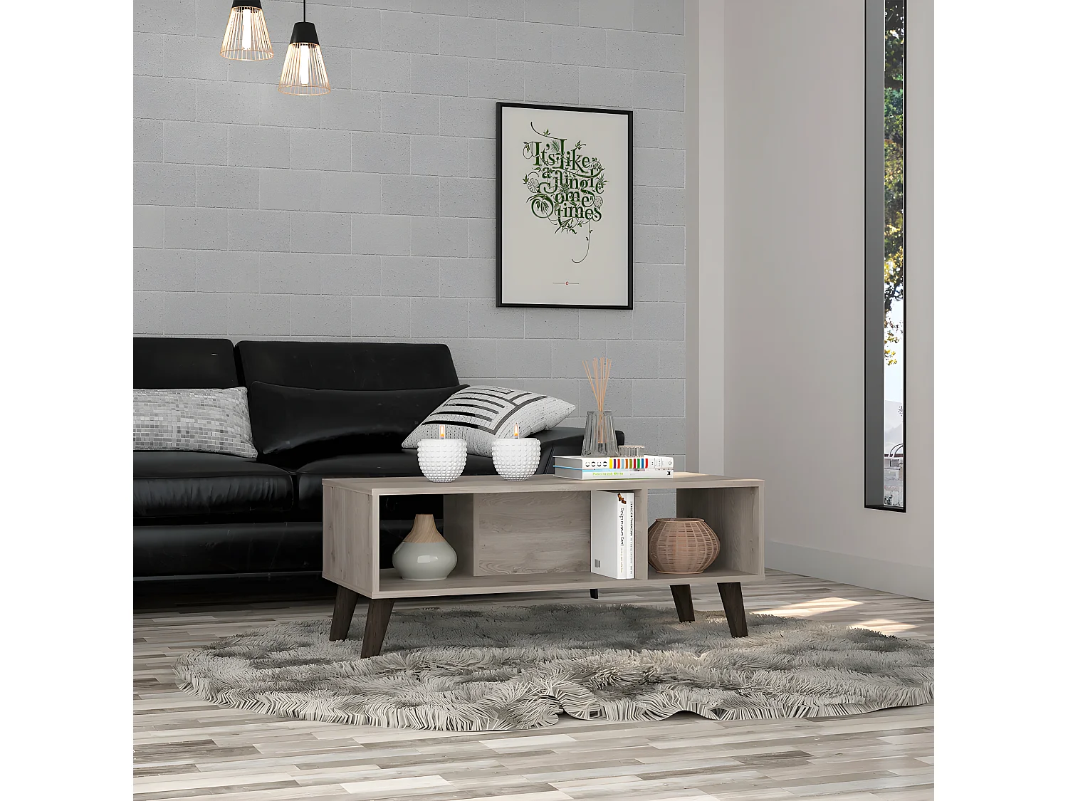 Tavolino Cincinatti, con ripiano aperto 40CM L X 101,1CM P X 47CM P Frassino