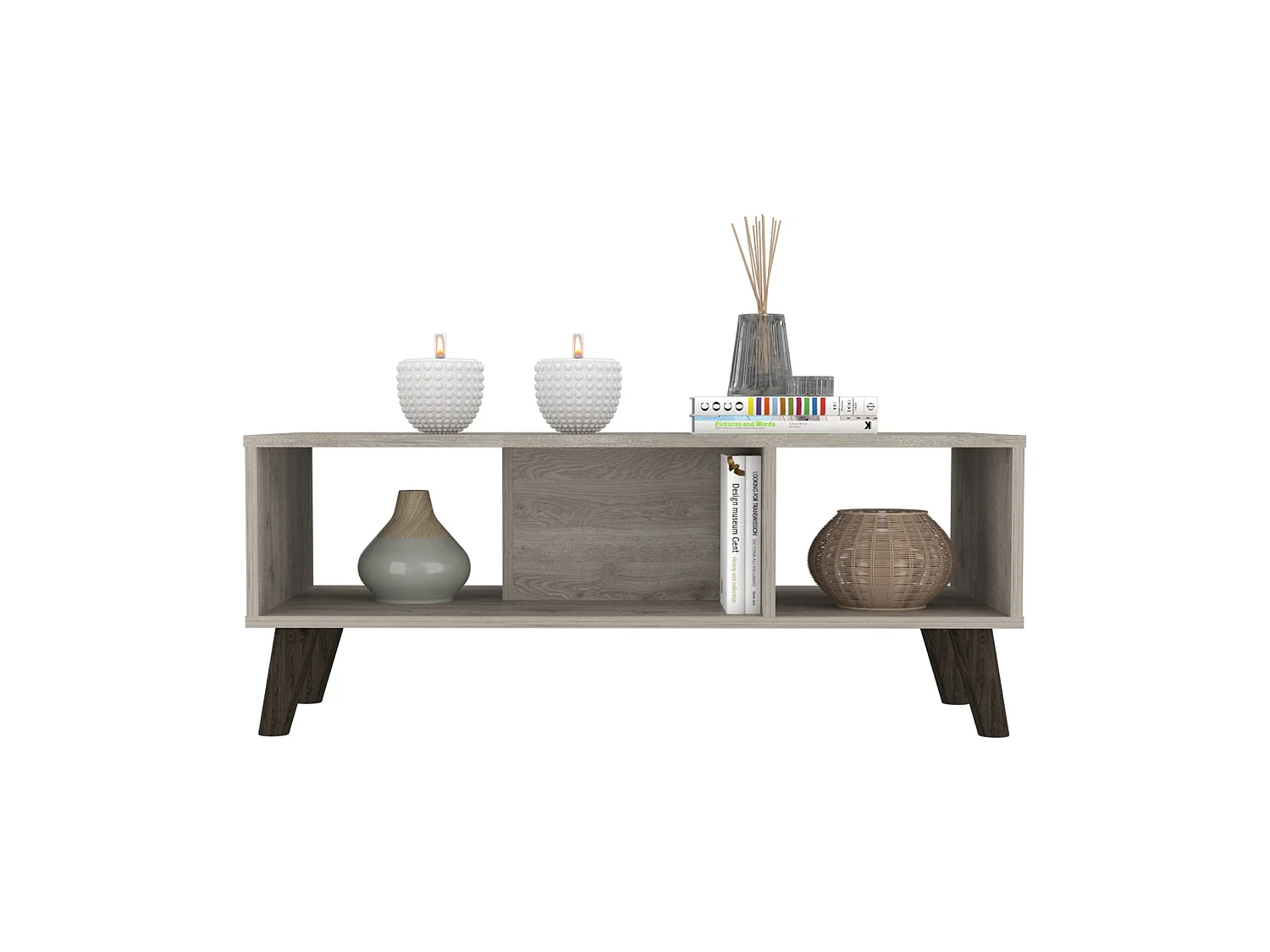 TUHOME CONCEPT Mesa de centro Cincinatti de 101 cm, gris ceniza