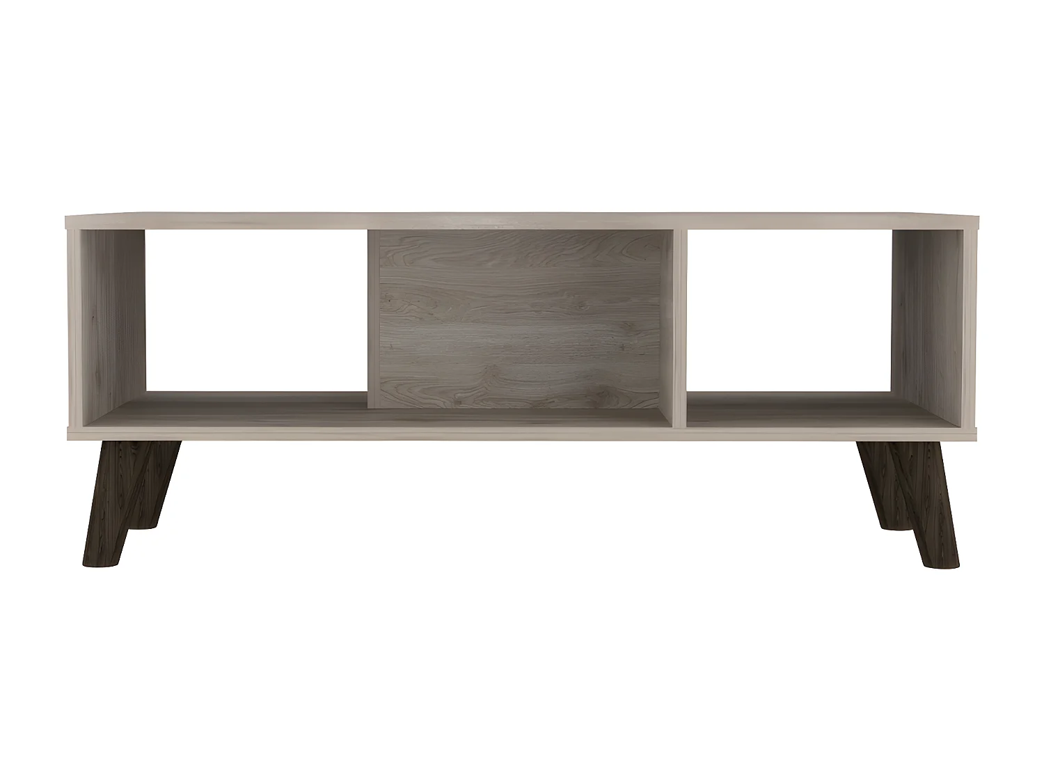 Table centrale Cincinatti sans tiroirs ni étagères, 40 cm à x 47 cm P x 101,1 cm et cendre