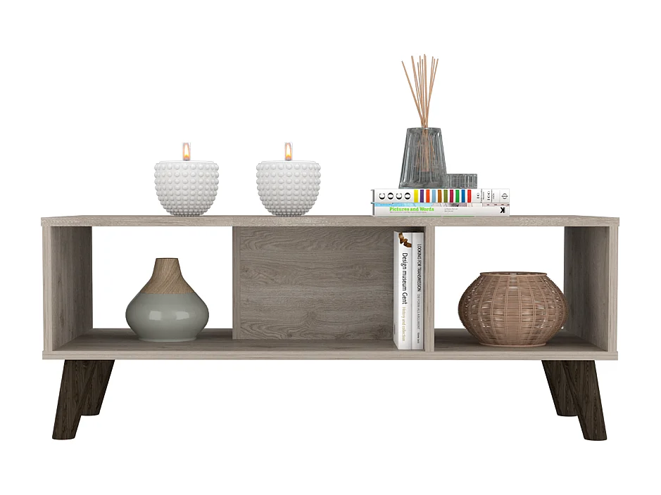 Mesa de Centro Cincinatti, con estante abierto 40CM A X 101.1CM An X 47CM P Ceniza