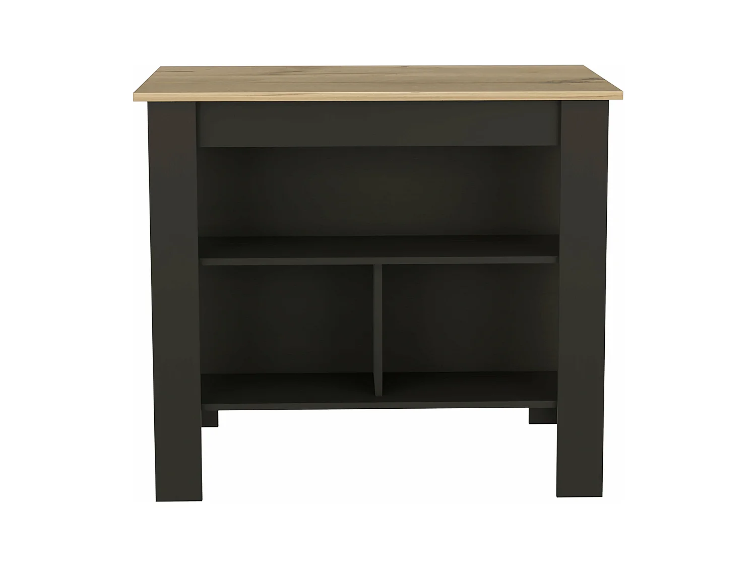 Isola da cucina Cala, tre ripiani e quattro gambe 90 CM H X 103 CM L X 70 CM P. Nero / Duna