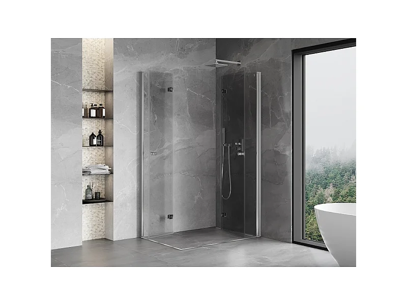 Mexen Mist-F Duo cabine de douche pliante droite 90 x 95 cm, transparent, chromé - 8A6-090L-095P-01-00