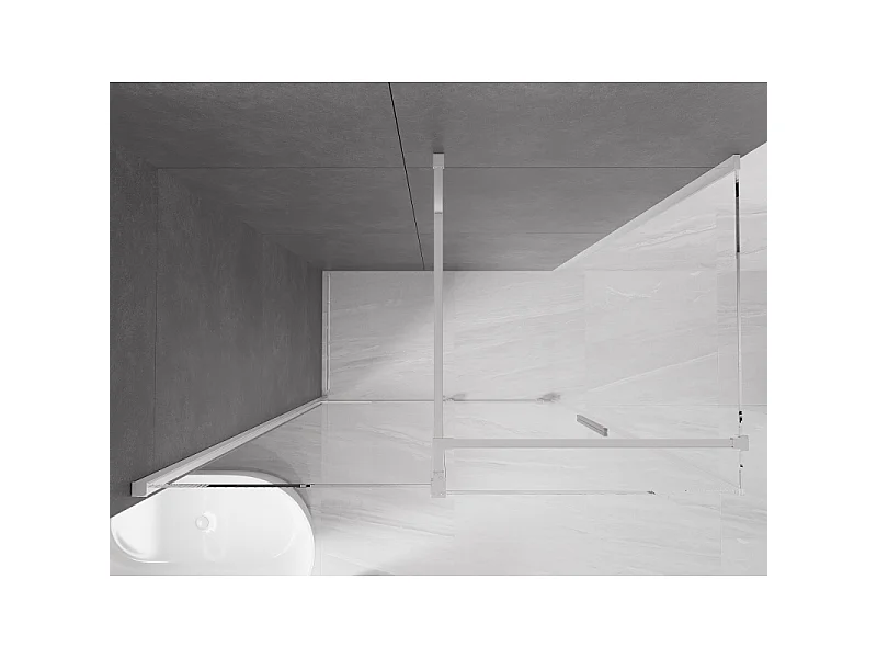 Mexen Velar cabine de douche coulissante 160 x 80 cm, transparent, chrome - 871-160-080-01-01