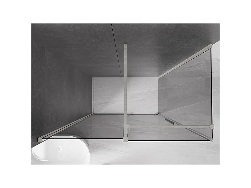 Mexen Velar kabina prysznicowa rozsuwana 140 x 70 cm, grafit, nikiel szczotkowany - 871-140-070-41-97