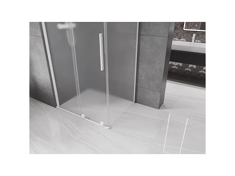 Mexen Velar cabine de douche coulissante 120 x 85 cm, givre, blanc - 871-120-085-31-20