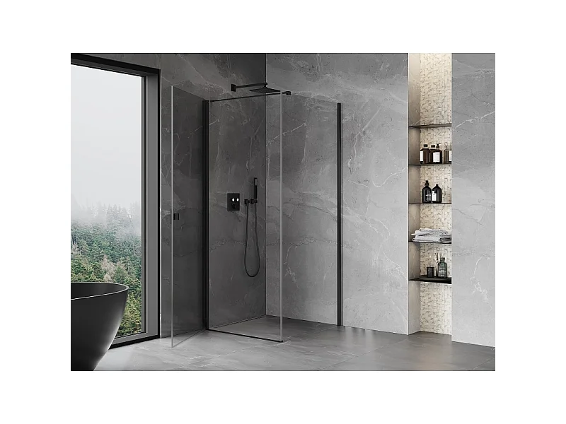 Mexen Mist-B Hinged Shower Enclosure 85 x 85 cm, Transparent, Black - 8A2T-085-085-70-00
