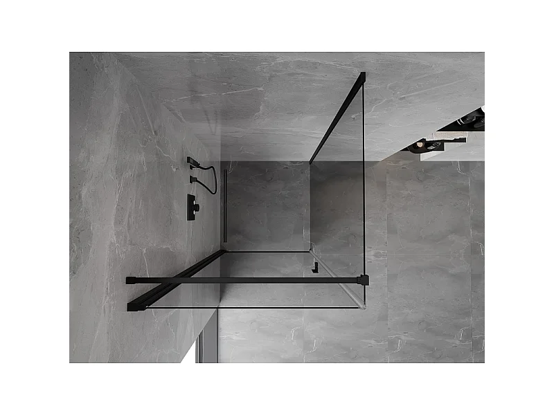 Mexen Mist-B Hinged Shower Enclosure 85 x 85 cm, Transparent, Black - 8A2T-085-085-70-00