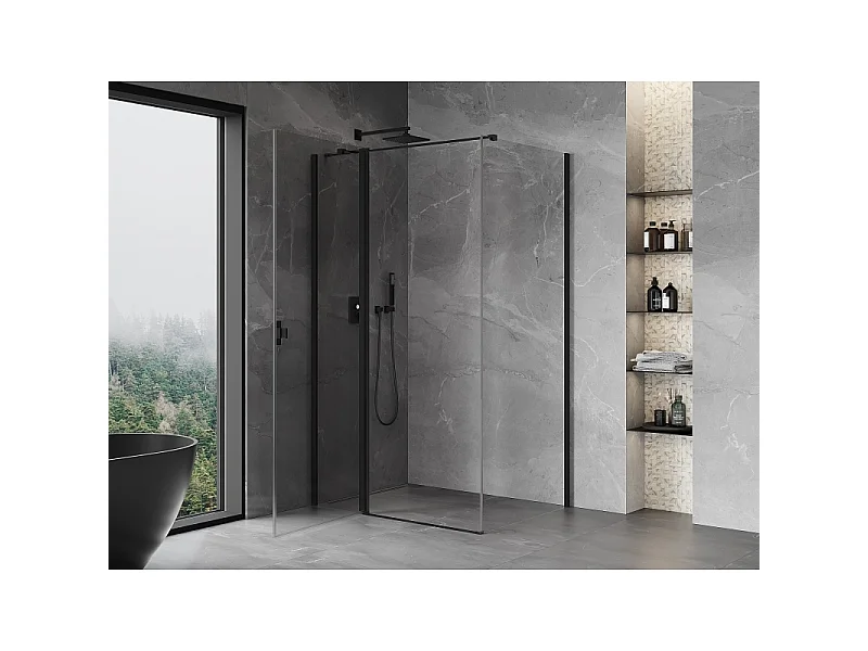 Mexen Mist T kabina prysznicowa uchylna 95 x 90 cm, transparent, czarna - 8A4T-095-090-70-00