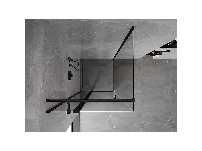 Mexen Mist T kabina prysznicowa uchylna 85 x 85 cm, transparent, czarna - 8A4T-085-085-70-00
