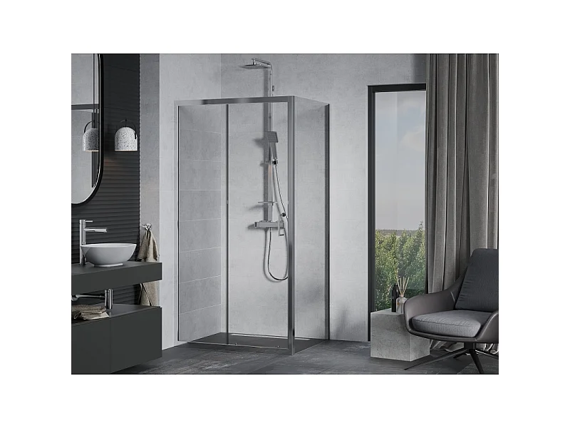 Mexen Apia Schiebeduschkabine 90 x 70 cm, transparent, Chrom - 840-090-070-01-00