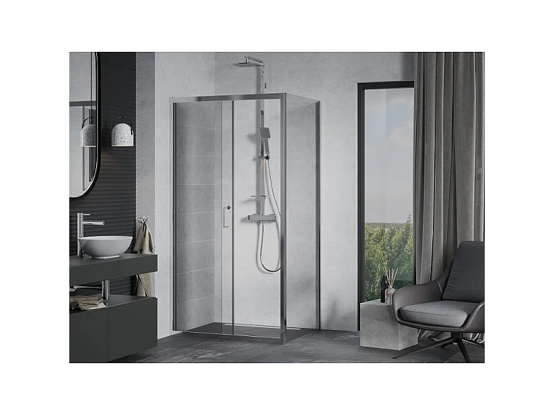 Mexen Apia Schiebeduschkabine 90 x 70 cm, transparent, Chrom - 840-090-070-01-00