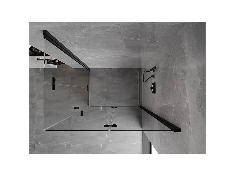 Mexen Mist-F Duo folding shower cabin 85 x 120 cm, transparent, black - 8A6-085L-120P-70-00