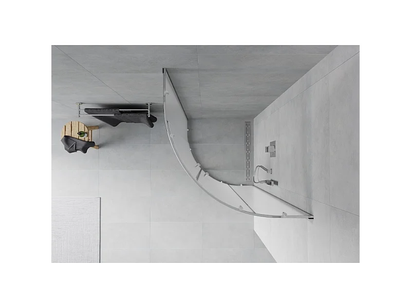 Mexen Rio Halbrunde Duschkabine 90 x 90 cm, gefrostet, Chrom - 863-090-090-01-30