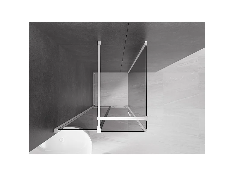 Mexen Velar sliding shower enclosure 110 x 110 cm, graphite, white - 871-110-110-41-20