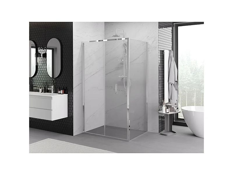 Mexen Exo cabina doccia pieghevole 70 x 100 cm, trasparente, cromo - 816-070-100-01-00
