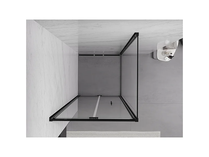 Mexen Exo klappbare Duschkabine 70 x 70 cm, transparent, schwarz - 816-070-070-70-00