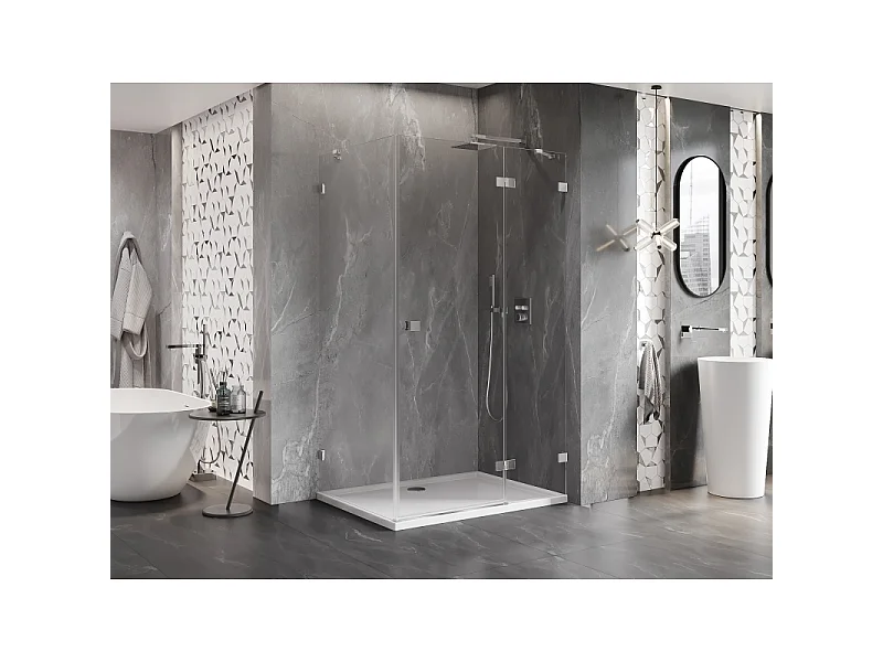 Mexen Lunar shower enclosure swing door right 100 x 80 cm, transparent, chrome - 834-100-080-01-00-P