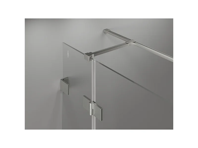 Mexen Lunar T levi krilni tuš kabina 70 x 90 cm, prozorna, brušen nikelj - 834T-070-090-97-00-L