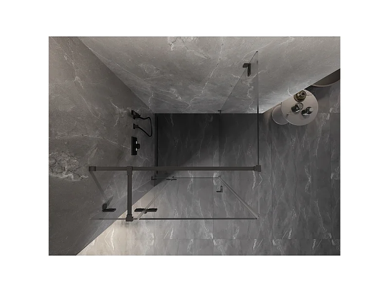 Mexen Lunar T cabine de douche pivotante gauche 90 x 90 cm, transparent, métal canon - 834T-090-090-95-00-L