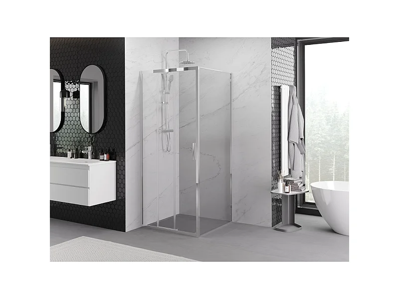 Mexen Exo Schiebedusche 85 x 85 cm, transparent, Chrom - 8153-085-085-01-00
