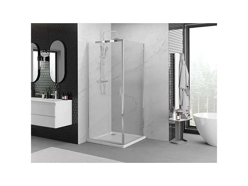 Mexen Exo Schiebedusche 85 x 85 cm, transparent, Chrom - 8153-085-085-01-00