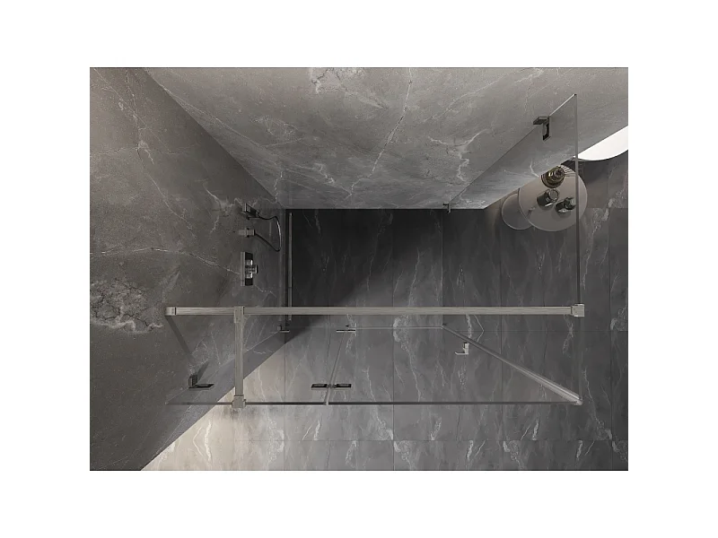 Mexen Lunar T kabina za prhanje z nihajnimi vrati levo 80 x 120 cm, prosojna, brušeni nikelj - 834T-080-120-97-00-L