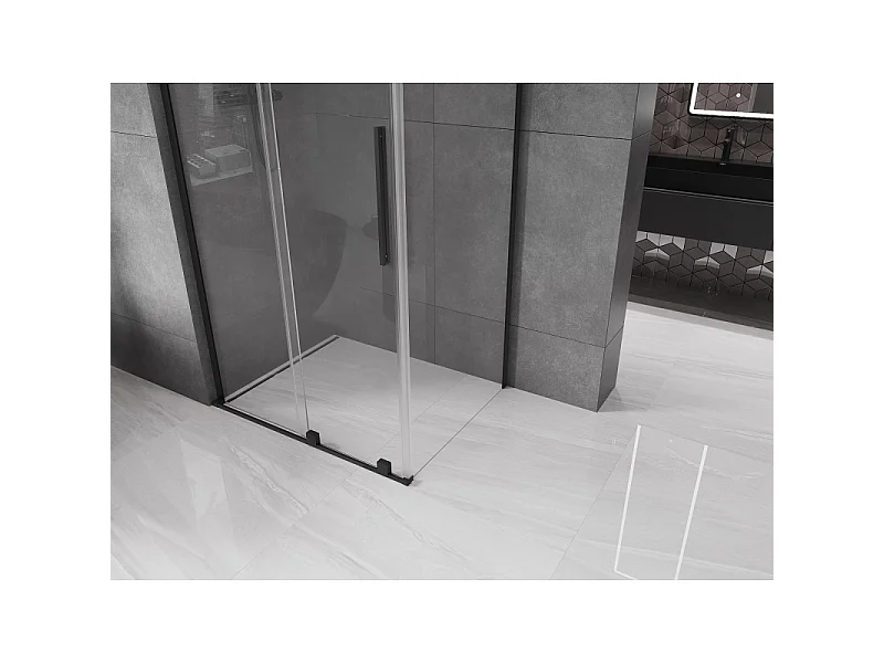 Mexen Velar L kabina prysznicowa rozsuwana 100 x 110 cm, transparent, czarna - 871-100-110-03-70