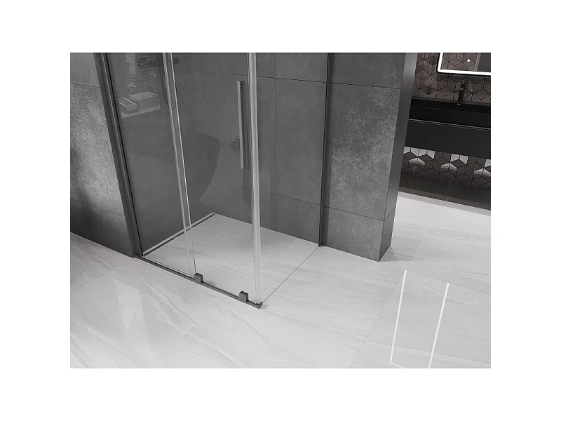 Mexen Velar sliding shower cabin 90 x 100 cm, transparent, gun metal - 871-090-100-01-95