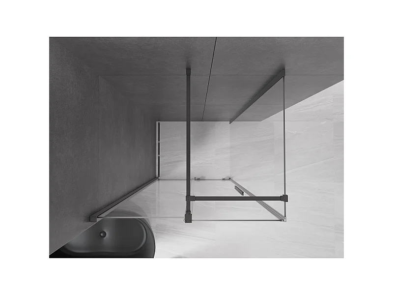 Mexen Velar sliding shower cabin 90 x 100 cm, transparent, gun metal - 871-090-100-01-95