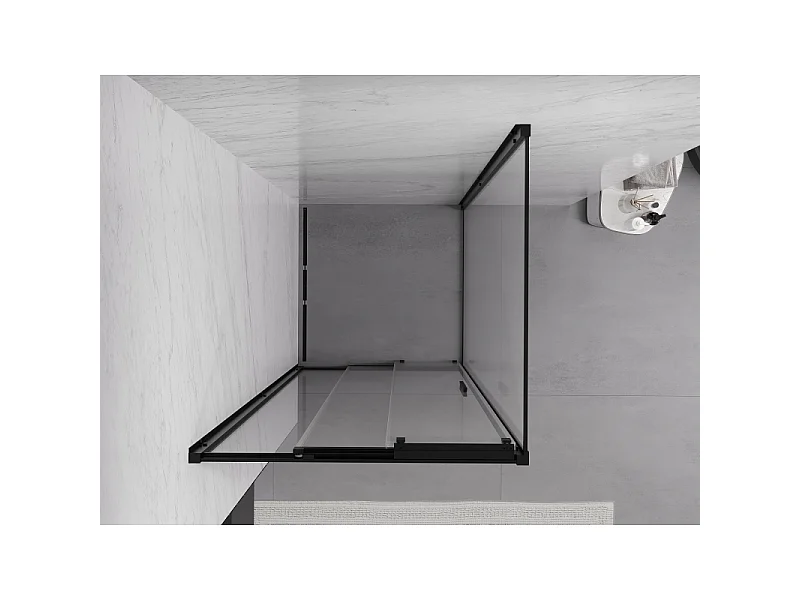 Mexen Exo Schiebeduschkabine 85 x 85 cm, transparent, schwarz - 8153-085-085-70-00