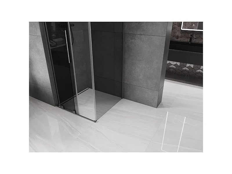 Mexen Velar L kabina prysznicowa rozsuwana 100 x 100 cm, grafit, gun metal - 871-100-100-43-95