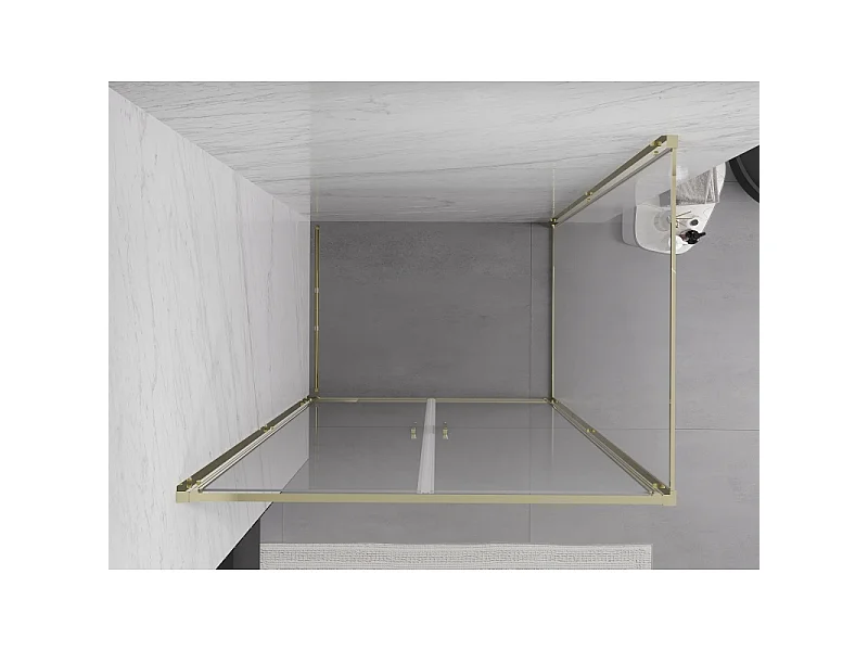 Mexen Exo draaide douchecabine 70 x 110 cm, transparant, goud - 814-070-110-50-00
