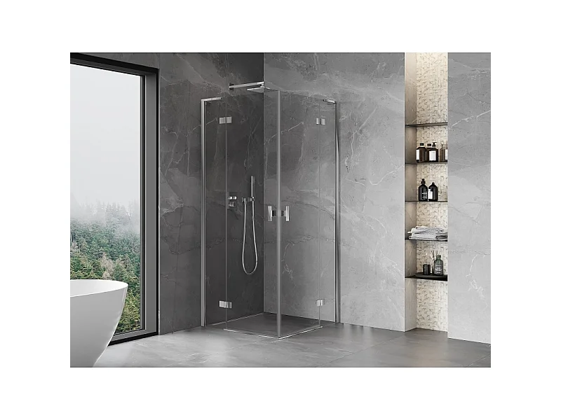 Mexen Mist-H L Duo kabina prysznicowa uchylna 95 x 95 cm, transparent, chrom - 8A5L-095L-095P-01-00