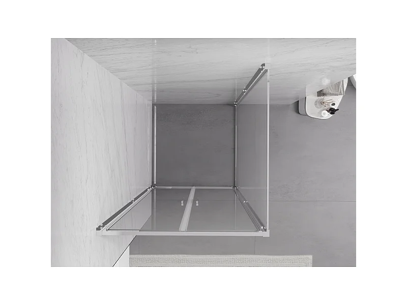 Mexen Exo openslaande douchecabine 90 x 90 cm, transparant, chroom - 814-090-090-01-00