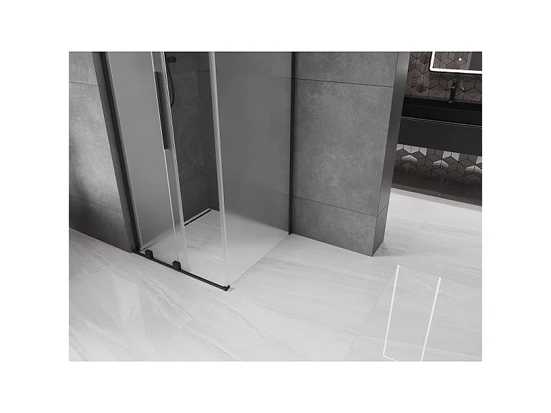 Mexen Velar L kabina prysznicowa rozsuwana 90 x 90 cm, szron, czarna - 871-090-090-33-70