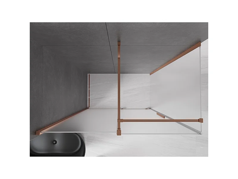 Mexen Velar drsna tuš kabina 150 x 80 cm, mat, rožnato zlato - 871-150-080-31-60
