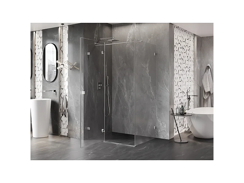 Mexen Lunar T venstrevendt brusekabine 70 x 110 cm, transparent, krom - 834T-070-110-01-00-L